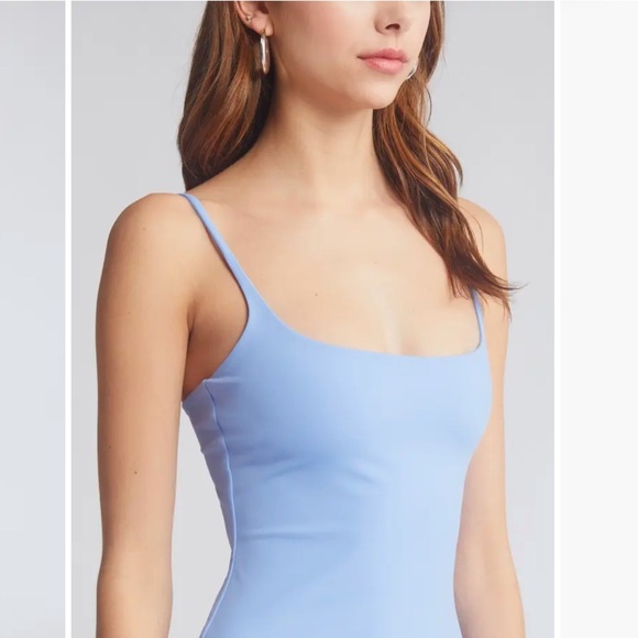 Second date look- Open Edit midi stretch blue hydrangea dress - NWT size XL - Picture 4 of 14